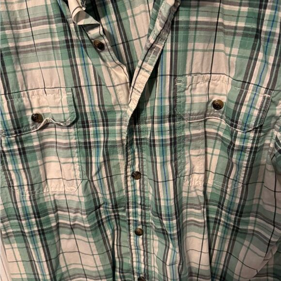 Set of (2)‎ two men’s plaid button down shirts. Size large. - Picture 2 of 9
